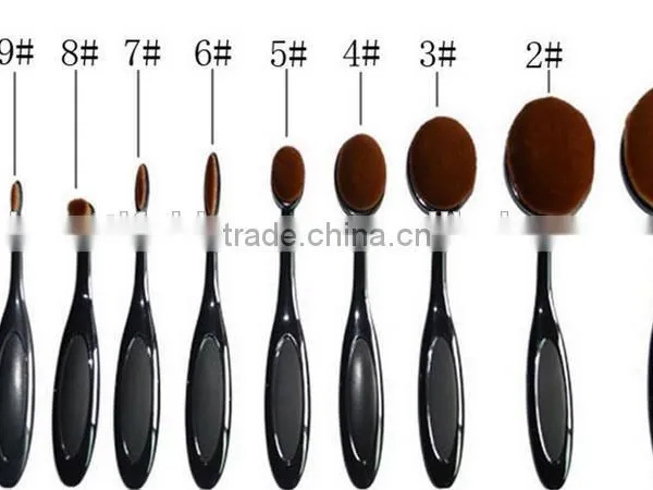 10 PCS Oval Makeup Brushes Set Synthetic Hair Professional / Full Coverage Plastic Face / Eye / Lip MAKE-UP FOR YOU