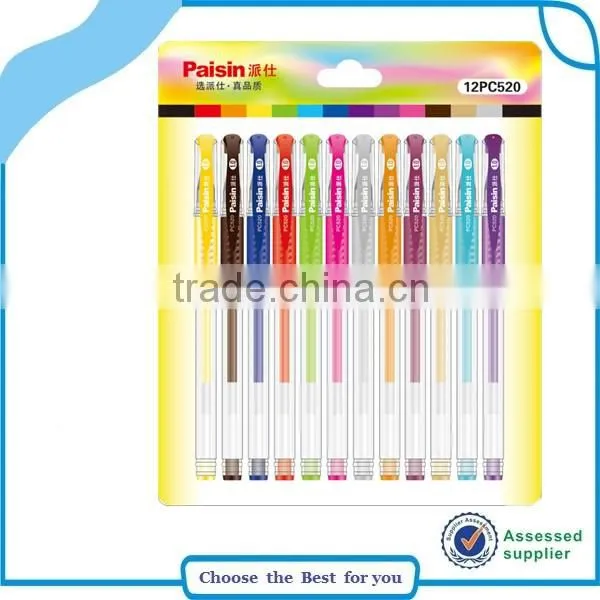 12PCS Wonderful Color Gel Pen for Office Color Gel Ink Pen Pack Stationery Quality Choice