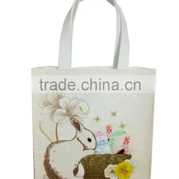 Multi-sized Ivory Felt Printed Easter Egg Sewing Candy Bags for Kids photo-2