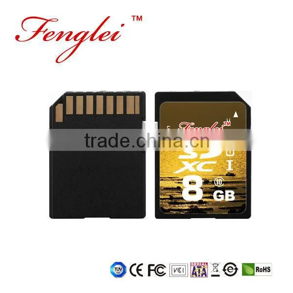 for HD video black UHS-1 Class10 SDXC Card 8GB SD3.0