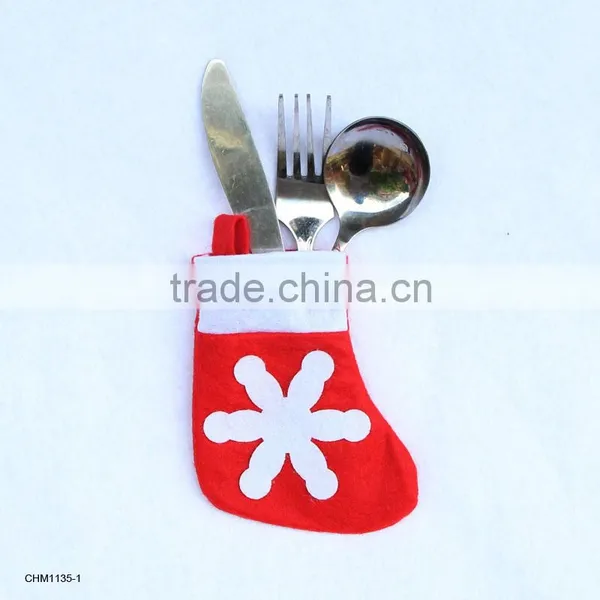 New Mini Christmas Socks Big Snowflakes Adornment Small Socks Cutlery With the Christmas Tree Decorations Supplier's Choice photo-2