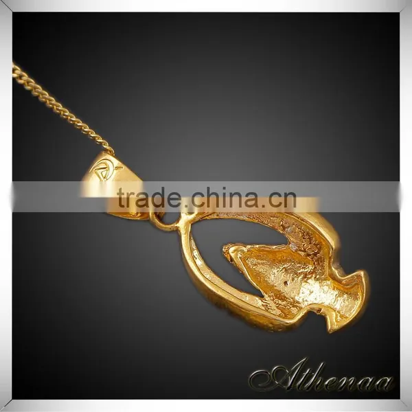 18k Gold Plated Beautiful Bird Shape Owl Pendant Brass Essential Oil Jewelry photo-2