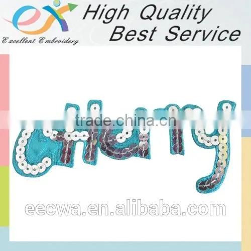 Hot Sale Customized Iron on Sequin Embroidery Patch