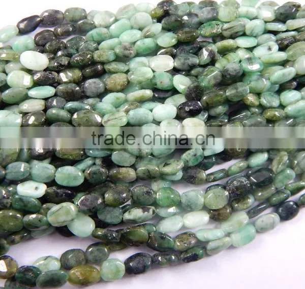 NATURAL SHADED EMERALD OVAL SHAPE BEADS photo-3