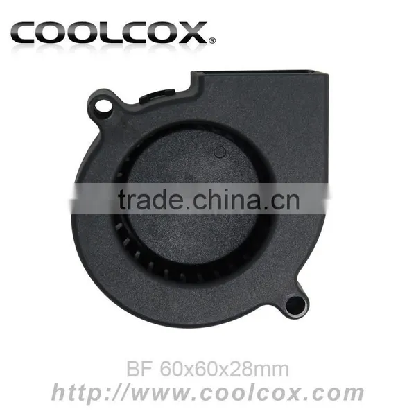CoolCox 60x60x28mm Air Blower Fan,5V/12V/24V,6028 Blower Fan,6cm DC Brushless Electric Turbo Fan