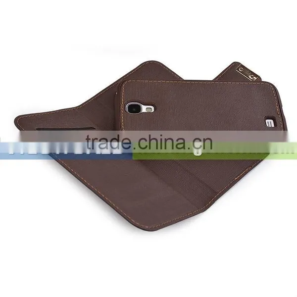 New Arrival Folio pu Leather Case for Samsung Galaxy s4 I9500 With Detachable Magnetic Back Cover