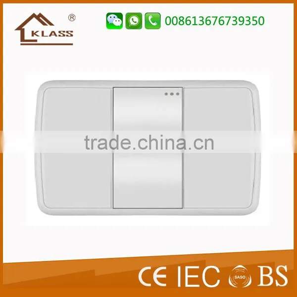 PC Material White Color 3 Gang 1 Way Electric Wall Power Switch photo-2