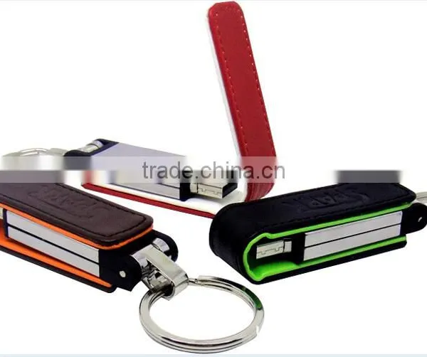 Fashional Leather Oem Usb Flash Drive Customized Logo