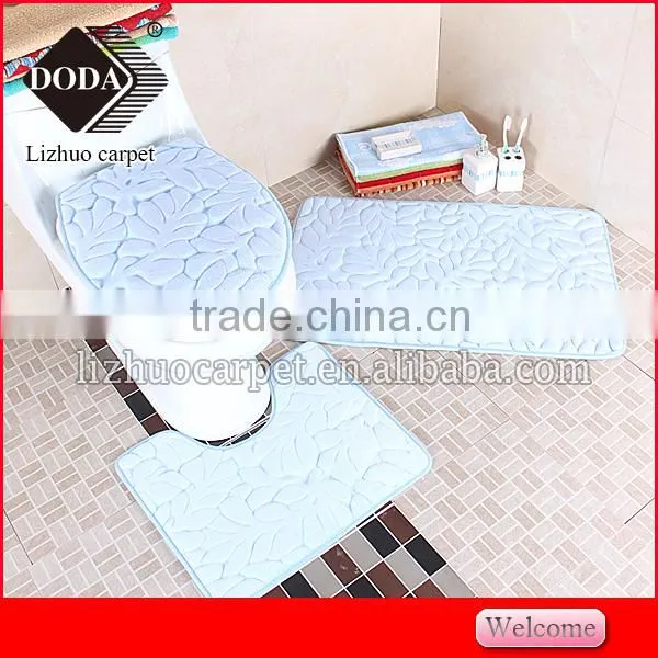 Anti Slip Pvc Backing Memory Foam Soft Foam Material Bathroom Carpet 3 Set photo-4