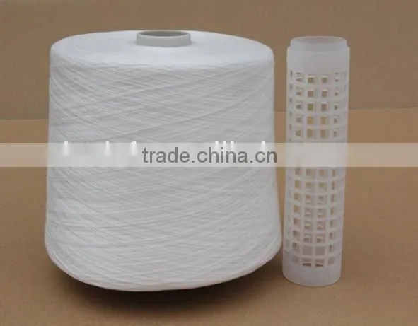 China Origin Raw White 100% Spun Polyester Yarn/100% Polyester Sewing Thread for Dying photo-3