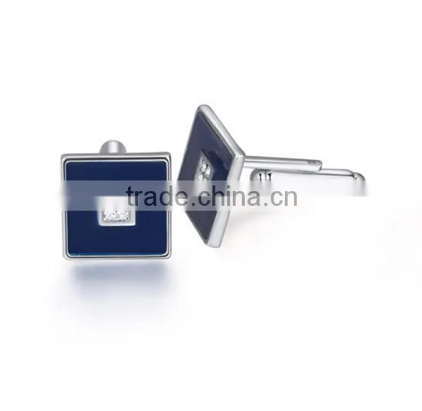 2016 Classic Mens Shirts Copper Crystal Business Cuff Links Silver Enamel Cufflinks Jewelry photo-2