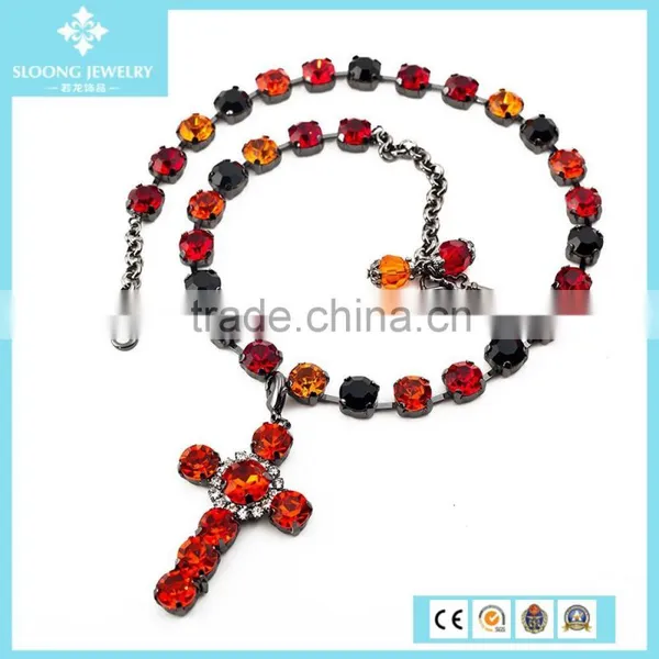 2015 Multicolor Crystal Chain Necklace Designs photo-3
