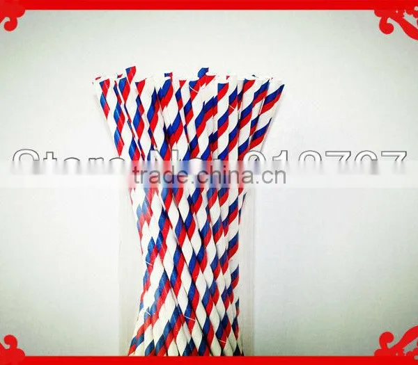 Wholesale Party Colour Printing Paper Straws 12pc , Children Love , Eco-friendly for Wedding Party photo-3