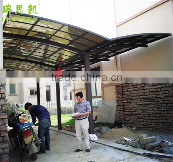 Aluminum Carport Parking Shed Metal Car Canopy With Polycarbonate Arched Roof photo-2
