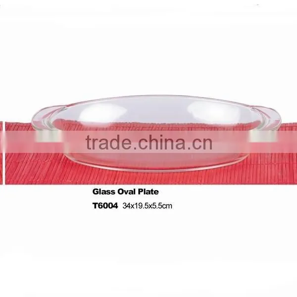 Transparent Oval Borosilicate Glass Plate
