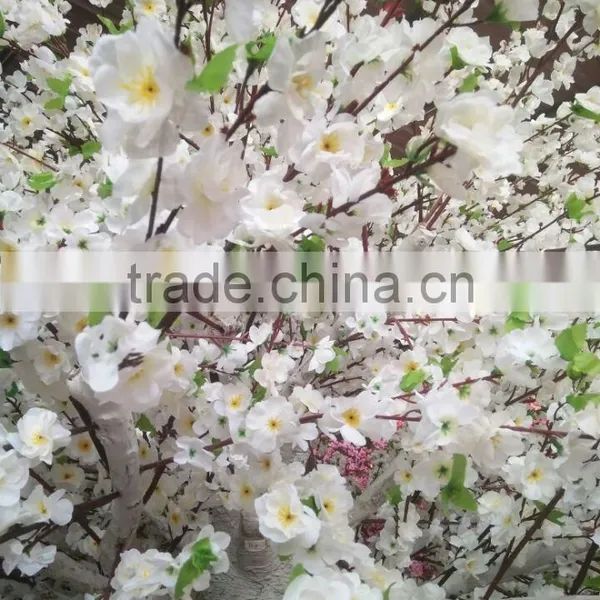Artificial Peach Blossom Tree White Silk Flowers Cherry Wedding Tree photo-2