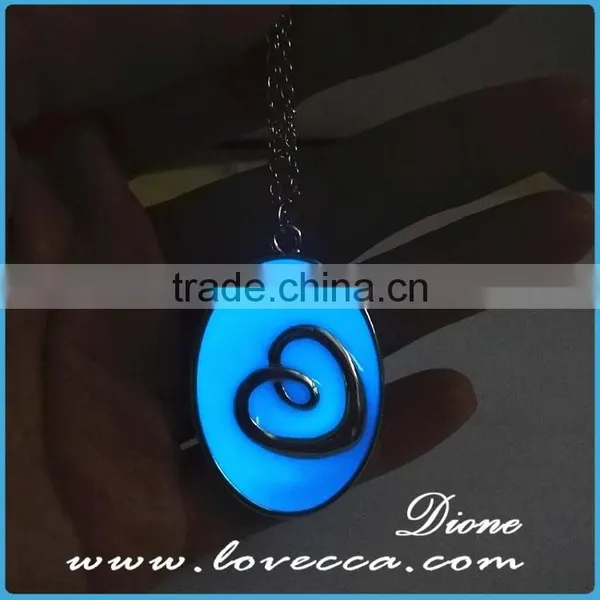 Night Ligh Glow in the Dark Necklace Fluorescent Hollow Locket Cage Glow In The Dark For Women photo-6