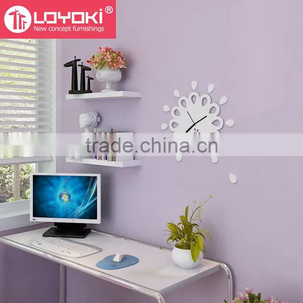Home Wall Decorative Creative Design Wall Mount Wooden Clock Carving Flower Decorative Wall Clock photo-4