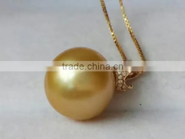 14-15mm Golden South Sea Pearl Pendant photo-2