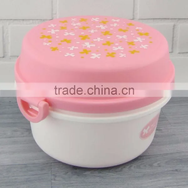Hot Sale Double Layers Round Plastic Lunch Box photo-5