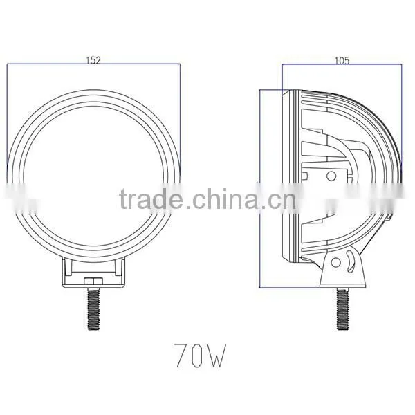 70w Round Car LED Driving Lights Retractable LED Work Light 70W photo-4