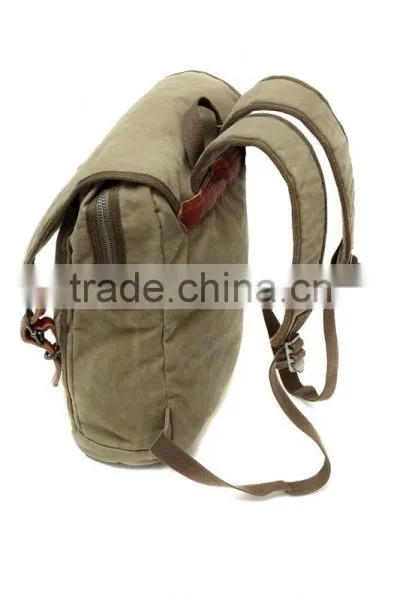 Unisex,Vintage Casual Cotton Canvas Leather Backpack Rucksack Bookbag ,Lagtop Bag Computer Bag For Men & Women photo-2