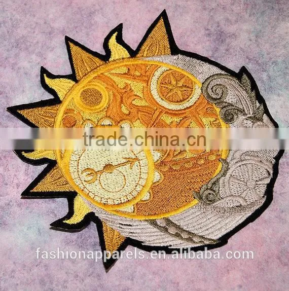 Custom High Quality Embroidered Creative Sun Patch for Clothes Embroidery Patch Made in China Choose Size/color photo-3