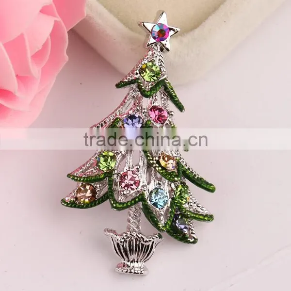 Zm53213a 2017 Cheap Christmas Ornaments Christmas Tree Brooch Wholesale photo-3