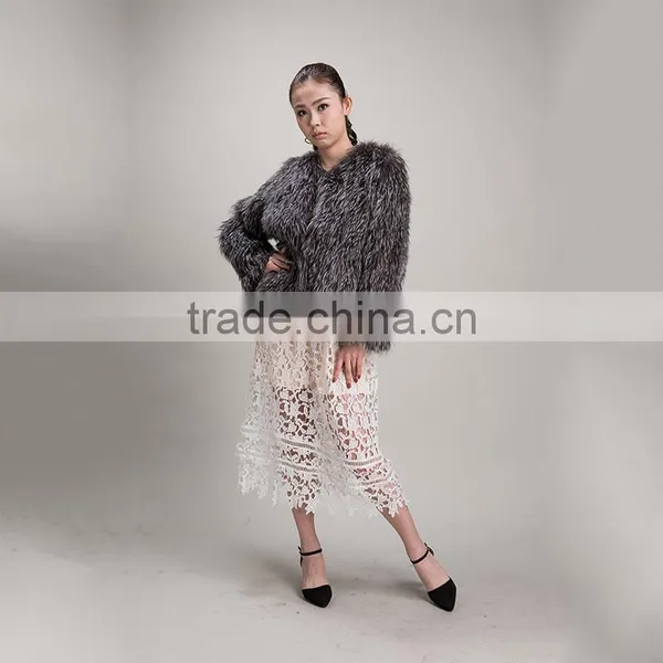 Myfur 2017 New Arrived Lady Warm Genuine Fox Fur Coat Silver Fox Fur Garment photo-3
