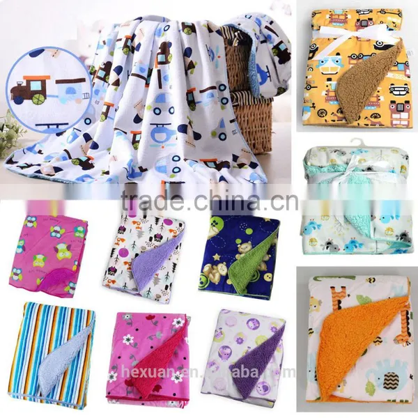 Double Polar Fleece Blanket Baby Blanket Gift Set Many Designs You Can Choose