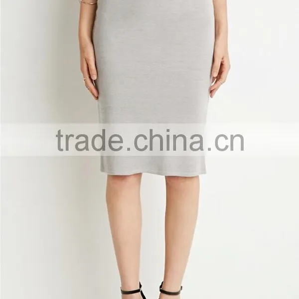 Elegant Unlined Knitted Pecil Skirt Wholesale Mature Women Skirts photo-5