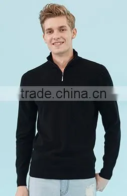 Mans High Quality Zipper Colloar Knitted Pattern Pullover Sweater With Wholesale Price photo-2