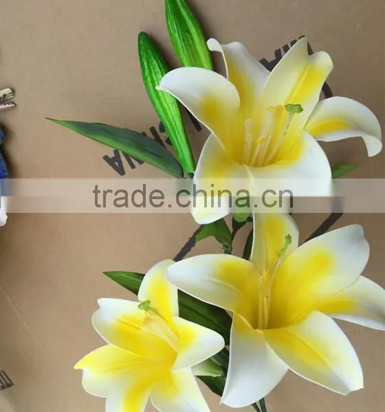 5 in One 3flower 2bud Lovely Decorative Artificial Lilies PU Flower photo-2