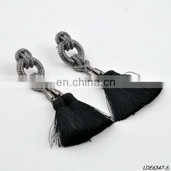 Hand Made Tassel Dangle Earstuds Dangle Bridesmaid Earrings photo-6