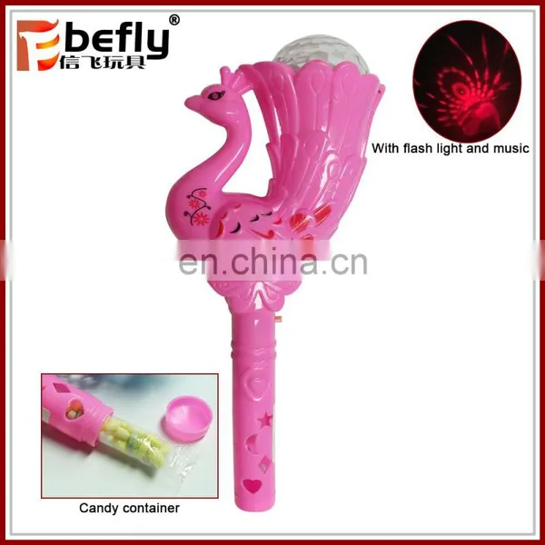 Peacock Shape Flash Stick Candy Plastic Toy Container photo-2