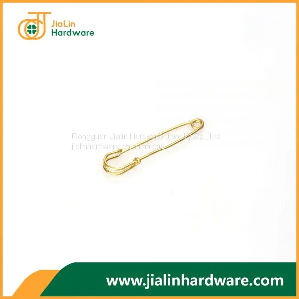 Can Pass All EU Testing Premium Quality Brooch Jewelry Gold Plated Brass Safety Pin 70mm*1.9mm Size photo-2