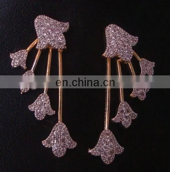 Cz Earrings Manufacturer , Cz Jewellery, Cubic Zircon Ear Jewelry Custom Design Making photo-5