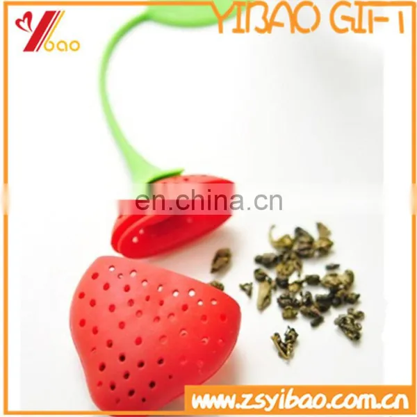 Chinese Supplier Strawberry Shaped Silicon Tea Infusers With Customized Logo