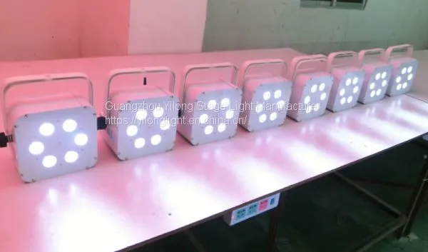 Cheap 6in1 RGBWA+UV Batery Powered Uplight,wireless up Lighting,flat Led Par,wedding Light,stage Light Dmx photo-4