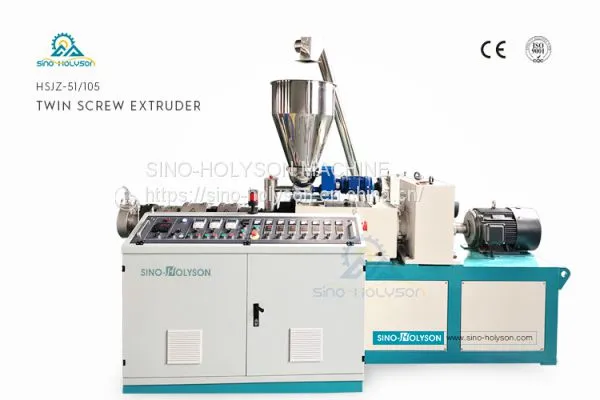 HSJZ-51-105mm Conical Twin Screw Extruder Machine / PVC Extruder