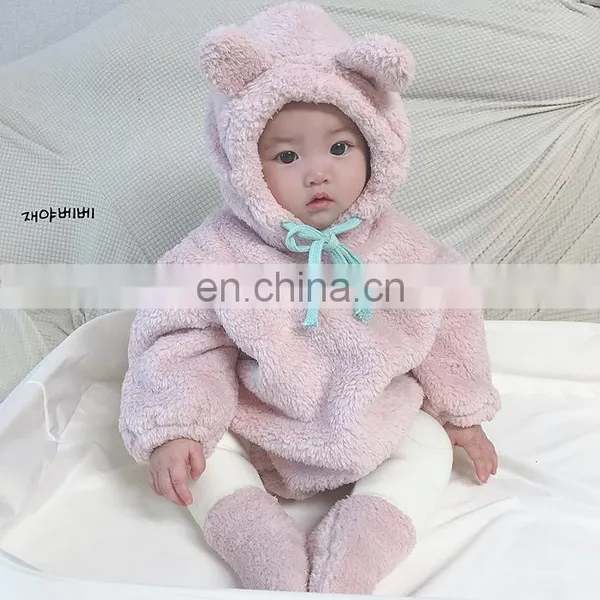 Ins Fashion Baby Kids Clothes Winter Soft Velvet Cute Pattern Long Sleeve Coat 2020