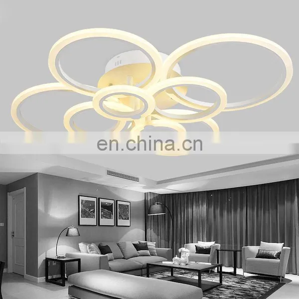 Creative Simple Ring Acrylic Led Ceiling Light for Bedroom Living Room Lamp photo-6