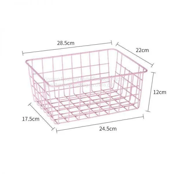 Nordic Style Household Iron Desktop Storage Basket Metal Wire Storage Basket for Home Storage photo-4