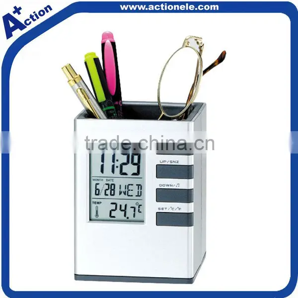Pen Holder Digital Alarm Clock With Calendar Quality Choice photo-4