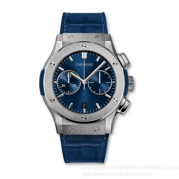 Stainless Steel Fashion Multi-function Watches Man Genuine Leather Chronograph Watch photo-4