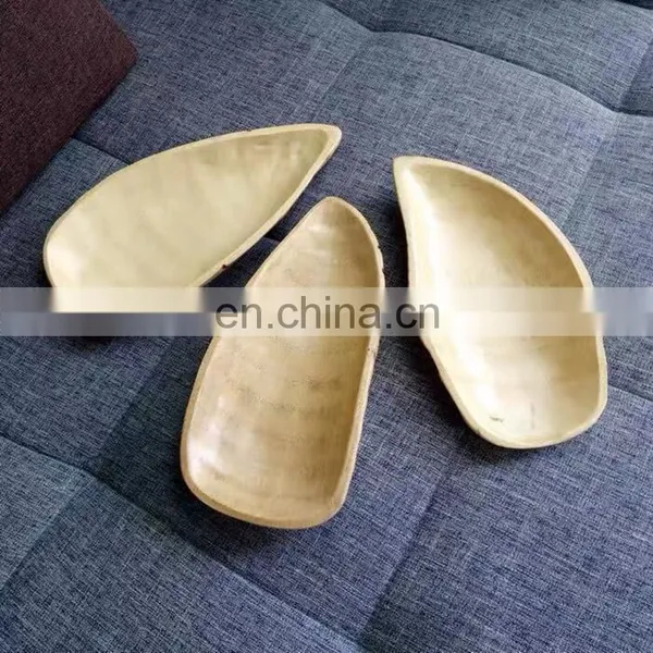 Bamboo Root Small Biodegradable Snack Tableware Dinner Bar Wedding Candy Plate for Dried Fruit and Nuts Snack Tea Set With Tray photo-2