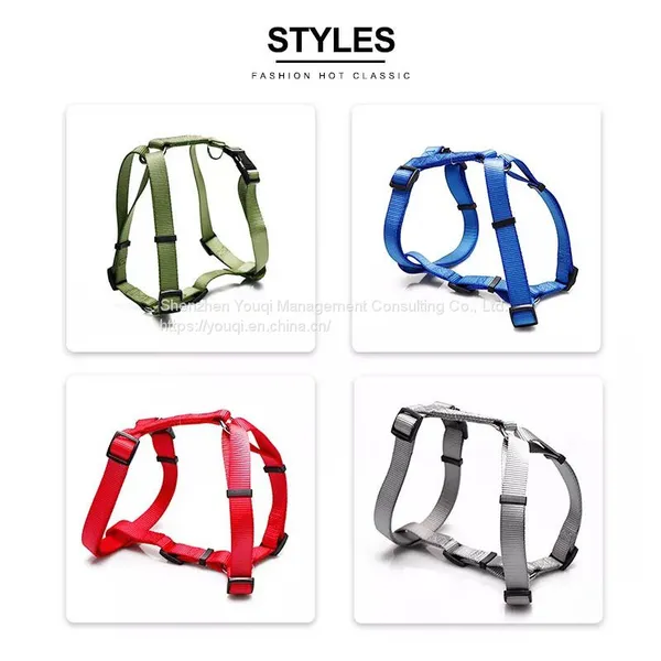 Wholesale Outdoor Nylon Adjustable H Style Custom Dog Harnesses photo-2