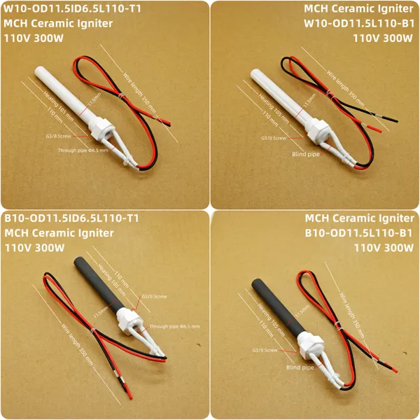 220V300W MCH Ceramic Igniter Ceramic Ignition Stick MCH Ceramic Heater MCH Ceramic Heating Tube Can OEM or ODM photo-3