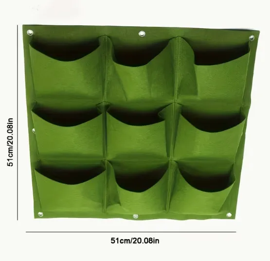 Eco-friendly Felt Multi-pocket Vertical Hanging Garden Planter Breathable Wall Mounted Grow Bags for Vegetables photo-4