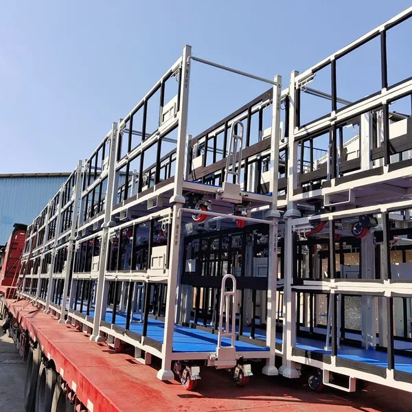 Commercial Grade Aluminum Profile Stacking Trolley, Powder Coated Steel Rolling Cart for Workshop and Warehouse